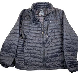 Gerry Mens Puffer Jacket XL Black Quilted With Zip Pockets & High Collar